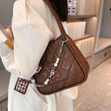 Casual Solid Shoulder Bag for Women, Versatile Mobile Handbag