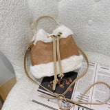 Winter Handbags Small Women Messenger Bags Woolen Handbag
