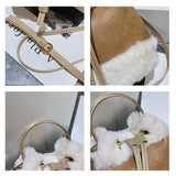 Winter Handbags Small Women Messenger Bags Woolen Handbag