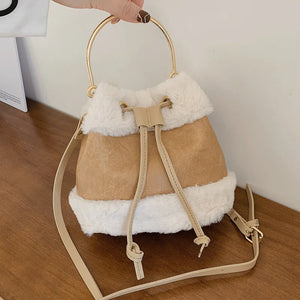 Winter Handbags Small Women Messenger Bags Woolen Handbag