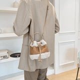Winter Handbags Small Women Messenger Bags Woolen Handbag