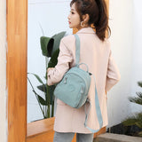 Waterproof Nylon Woman Backpack Soft Solid Multi-Pocket Travel Bag