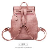 Women Backpack Pu leather Teenage Bags for Female Candy School Bag Outdoor