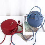 Mini Round Handbag PU Leather Crossbody Bag for Women