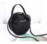 Mini Round Handbag PU Leather Crossbody Bag for Women