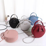 Mini Round Handbag PU Leather Crossbody Bag for Women