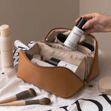 Women Cosmetic Bag PU Leather Waterproof Makeup Pouch