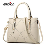 Women Handbags PU Leather Totes Bag Top-handle Embroidery Shoulder Bag