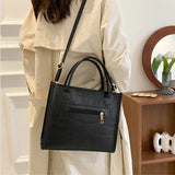 Retro Stone Pattern Shoulder Bags Solid Tote Crossbody Bags Casual Bags