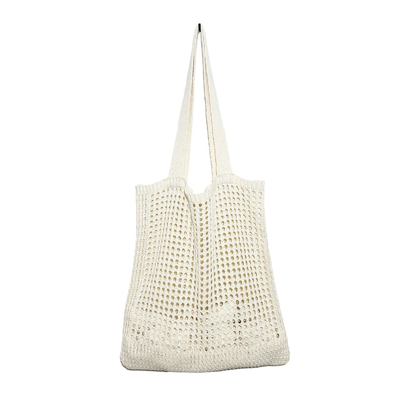 Women Hollow Knitted Shoulder Bag Crochet Tote Shopper Handbags Beach Bag