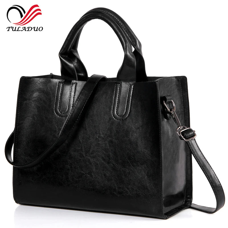 Women Leather Tote Large Handbag European Messenger Bag