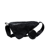 Leather Shoulder Bag Triangle Design Casual Messenger Purse