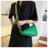 Leather Shoulder Bag Triangle Design Casual Messenger Purse