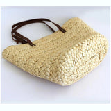 Large Capacity Straw Woven Shoulder Bags Hand-woven Tote Bags