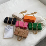 Women Smocked Bag Lady Small Shoulder Flap Bags PU Leather