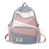 Contrast Waterproof Nylon Travel Backpack for Women