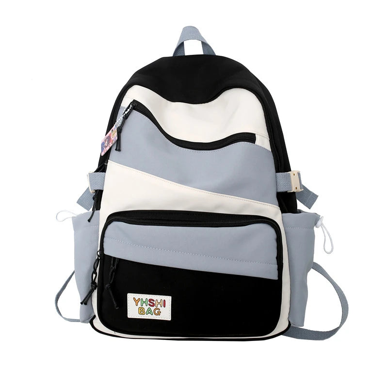 Contrast Waterproof Nylon Travel Backpack for Women