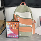 Contrast Waterproof Nylon Travel Backpack for Women