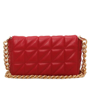 Women's Chain Lattice Shoulder Bag PU Material 6 Colors