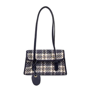 Plaid French Stick Bag Retro Handbag Shoulder Bag