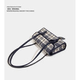 Plaid French Stick Bag Retro Handbag Shoulder Bag