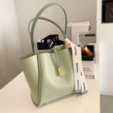 Small Fresh Contrast Pu Shoulder Bag Ladies Commuter Bag