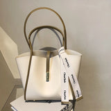 Small Fresh Contrast Pu Shoulder Bag Ladies Commuter Bag