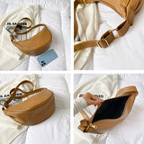 Women's Soft Leather Shoulder Messenger Hobo Bag Wild Feamel Half Moon Purse