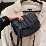 Women's Nubuck Pu Leather Saddle Bag Daily Crossbody