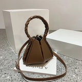 Large Capacity Tote Shoulder Bag Folding Magnetic Buckle Bucket Bag