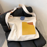 Large Capacity Tote Bucket Bag Magnetic Button Shoulder Bag