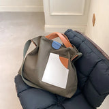 Large Capacity Tote Bucket Bag Magnetic Button Shoulder Bag