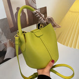 Women's Large Capacity Shoulder Messenger Bag Tote Bucket Handbag