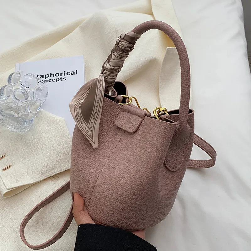 Women's Large Capacity Shoulder Messenger Bag Tote Bucket Handbag