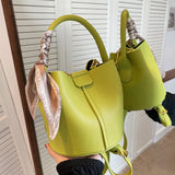 Women's Large Capacity Shoulder Messenger Bag Tote Bucket Handbag