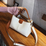Women's Shoulder Messenger Bags Large Capacity Tote Bucket Bag