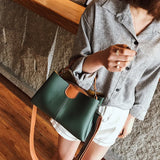 Women's Shoulder Messenger Bags Large Capacity Tote Bucket Bag