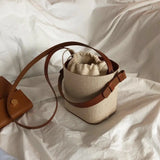 Women's Canvas Splicing Shoulder Messenger Bag