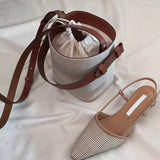 Women's Canvas Splicing Shoulder Messenger Bag
