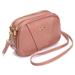 Square Leather Messenger Bag for Women High Quality Single Crossbody Bag