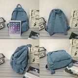 Mini Denim Backpack Women Students Bag Girl School Youth Rucksack