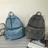 Mini Denim Backpack Women Students Bag Girl School Youth Rucksack
