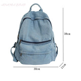 Mini Denim Backpack Women Students Bag Girl School Youth Rucksack
