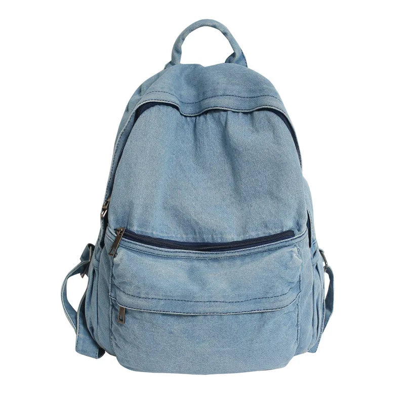 Mini Denim Backpack Women Students Bag Girl School Youth Rucksack