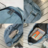 Mini Denim Backpack Women Students Bag Girl School Youth Rucksack