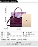 Female Crocodile Pattern PU Leather Handbag Shoulder Bag
