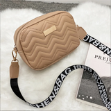 Khaki Embroidery Shoulder Bag Thread Small Square Mini Crossbody Bag