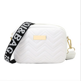 Khaki Embroidery Shoulder Bag Thread Small Square Mini Crossbody Bag