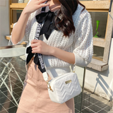 Khaki Embroidery Shoulder Bag Thread Small Square Mini Crossbody Bag