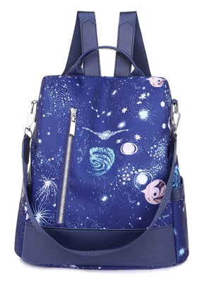 Waterproof Starry Sky Women Backpack Anti-theft School Bags